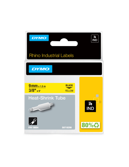 Cinta termorretráctil 9mm amarilla