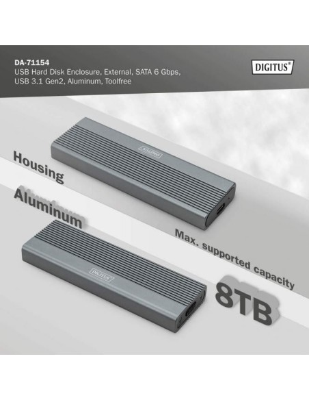 Carcasa para disco duro USB M.2, SSD, externa, SATA, 6 Gbps, USB 3.1 Gen2