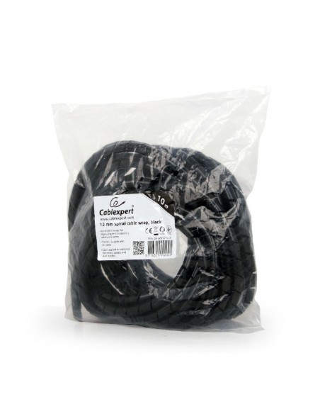 Cable espiral de 12 mm, 10 m, color negro