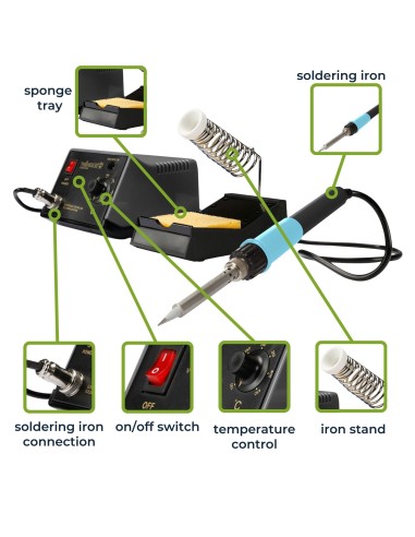 ESTACION DE SOLDADURA 48W 150-420ºC CALENTADOR CERAMICO