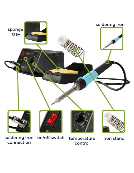 ESTACION DE SOLDADURA 48W 150-420ºC CALENTADOR CERAMICO