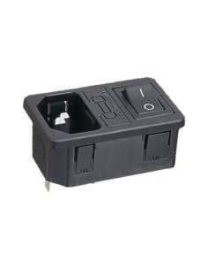 Base de conexión IEC 320 empotrable con fusible e interruptor