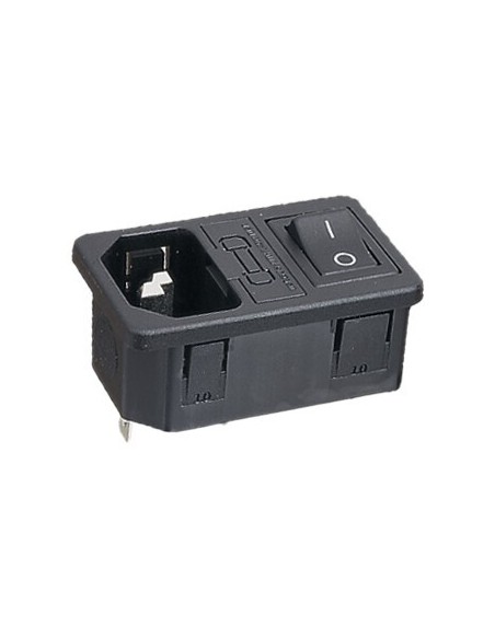 Base de conexión IEC 320 empotrable con fusible e interruptor