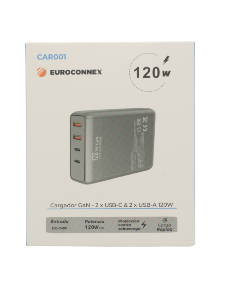 Cargador USB 120W (2x USB-A + 2x USB-C)