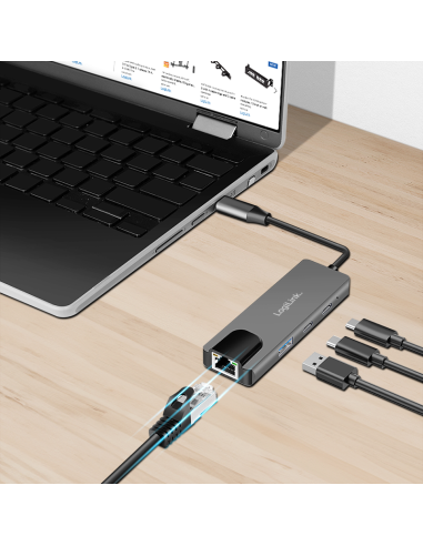 Docking USB 3.2, 3 puertos, con adaptador Ethernet 2,5 G