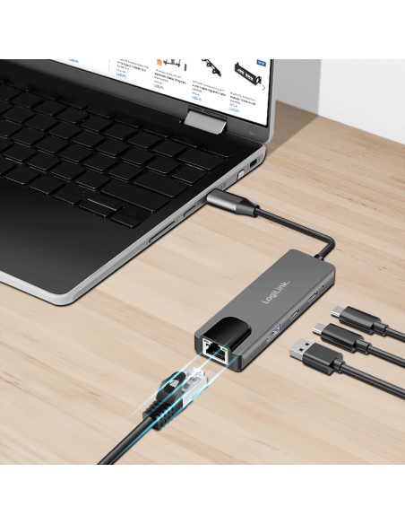Docking USB 3.2, 3 puertos, con adaptador Ethernet 2,5 G