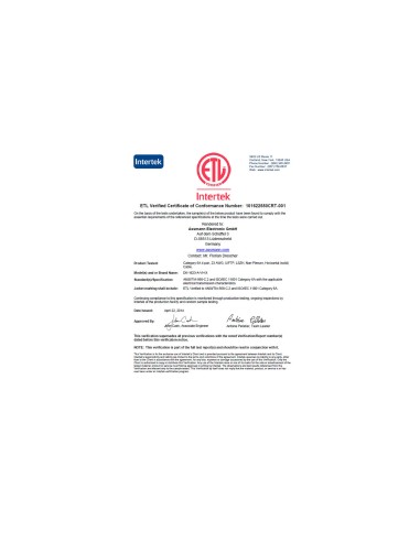 Cable de conexión U/FTP Cat.6A, 100 m, simplex, Eca