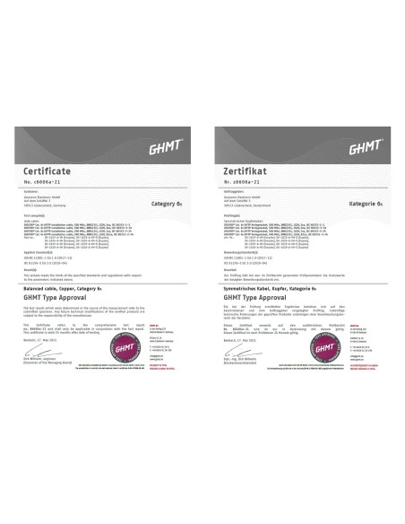 Cable de conexión U/FTP Cat.6A, 100 m, simplex, Eca