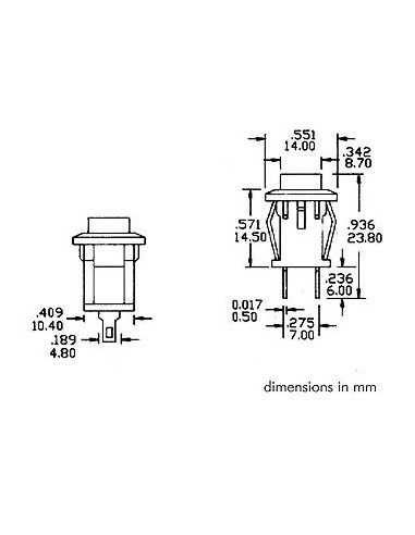 R1827A/125 PULSADOR ROJO N.O.