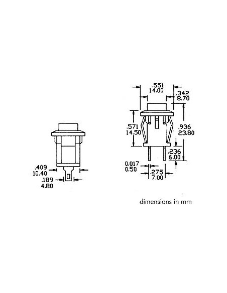 R1827A/125 PULSADOR ROJO N.O.
