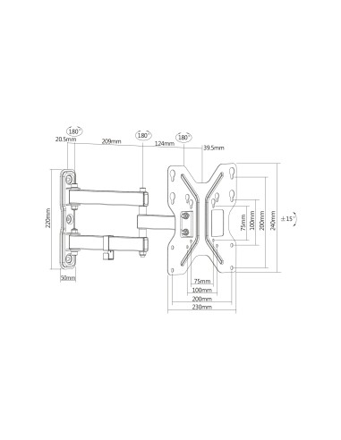 Soporte de pared universal para monitor LED/LCD