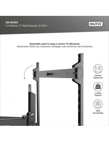 Soporte de pared para televisor Full Motion (37-80")