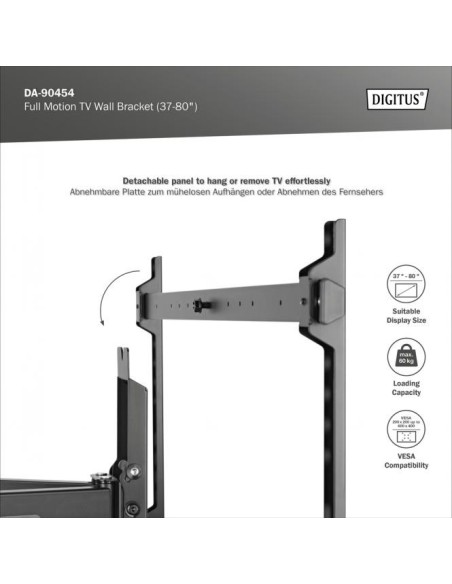 Soporte de pared para televisor Full Motion (37-80")