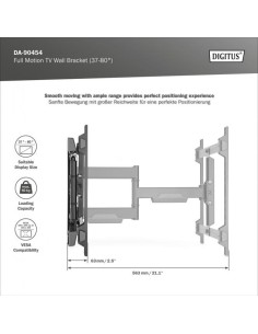 Soporte de pared para televisor Full Motion (37-80") 2