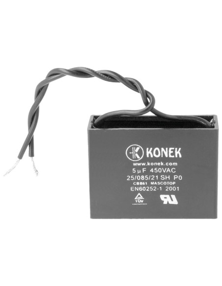 CONDENSADOR 5µF 450VAC PARA ARRANQUE DE VETILADORES & MOTORES