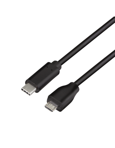 Cable USB-C 2.0 a Micro-USB, negro, 1 m