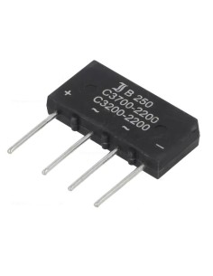 PUENTE RECTIFICADOR 250V 3.7A + ~ ~ - Ø1.2mm