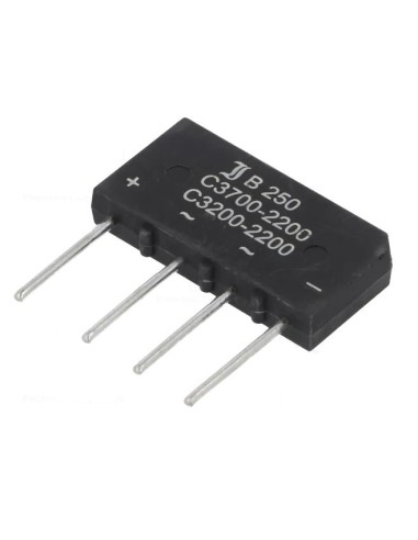 PUENTE RECTIFICADOR 250V 3.7A + ~ ~ - Ø1.2mm