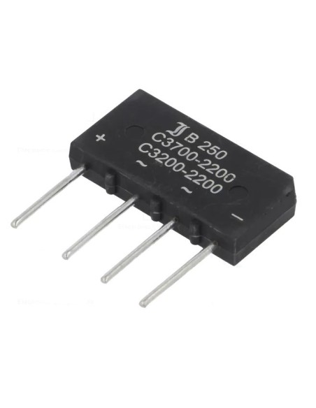 PUENTE RECTIFICADOR 250V 3.7A + ~ ~ - Ø1.2mm