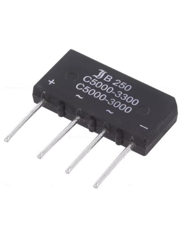 PUENTE RECTIFICADOR 250V 5A + ~ ~ - Ø1.2mm