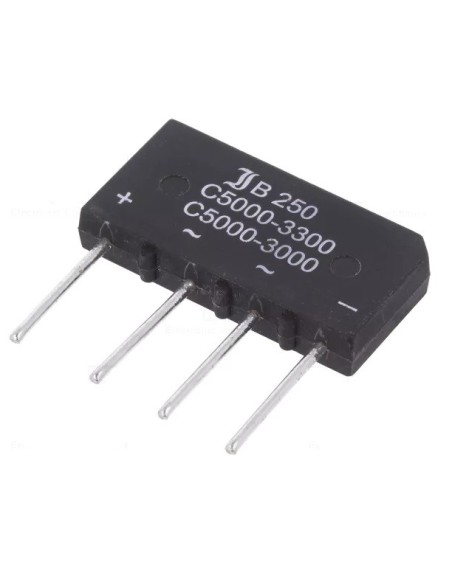 PUENTE RECTIFICADOR 250V 5A + ~ ~ - Ø1.2mm