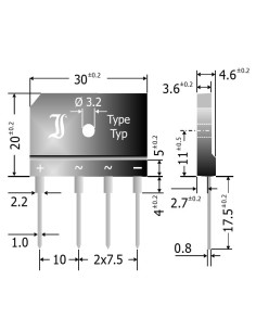PUENTE RECTIFICADOR 25A 600V 2