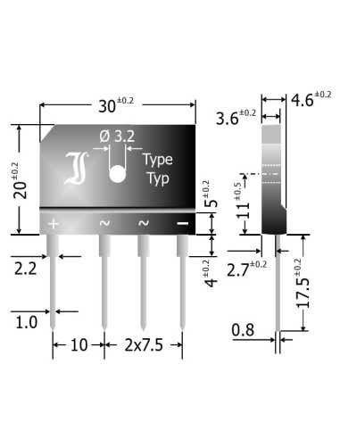 PUENTE RECTIFICADOR 25A 600V