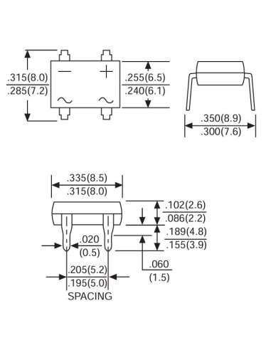 PUENTE RECTIFICADOR  600V 1.5A MDIP