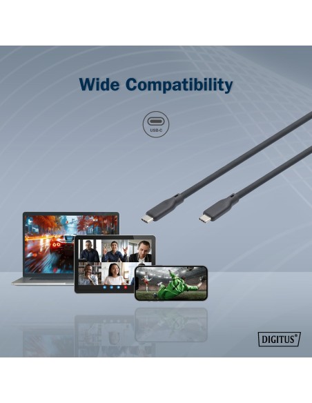 Cable USB de silicona, USB 20 Gbps, 2 m, negro