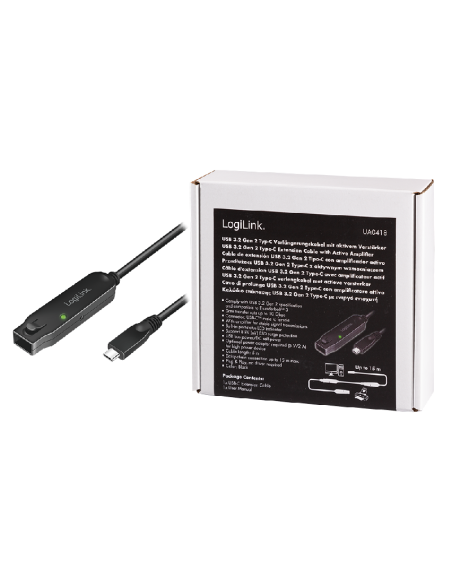 Cable USB-C/M a USB-C/H, amplificador, 5 m