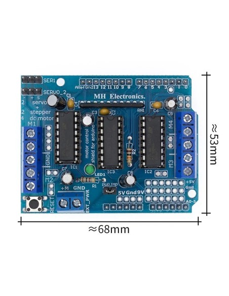 SHIELD DE EXPANSION CON DRIVER L293D PARA ARDUINO MEGA
