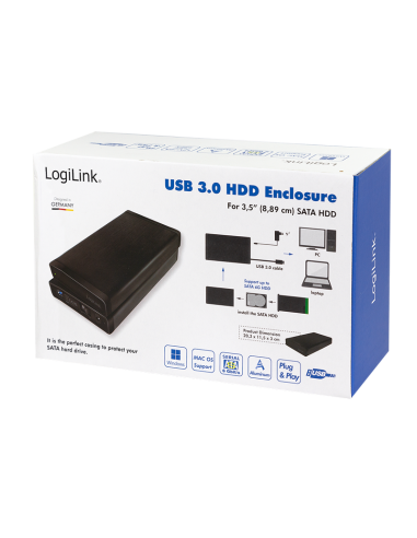 Carcasa para disco duro externo de 3,5", SATA, USB 3.0