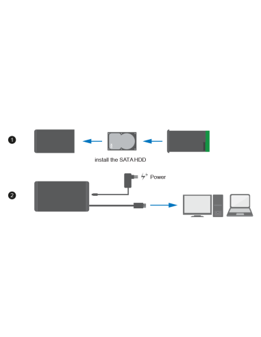 Carcasa para disco duro externo de 3,5", SATA, USB 3.0