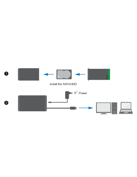 Carcasa para disco duro externo de 3,5", SATA, USB 3.0
