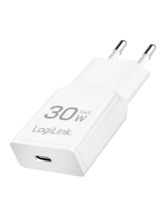 Cargador USB-C GaN (PD), 30 W, blanco