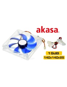 Ventilador 140x140x25mm 12V Azul Silencioso 3 Cables con conector 2