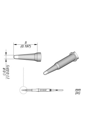 CONICAL CARTIDGE 0.8MM