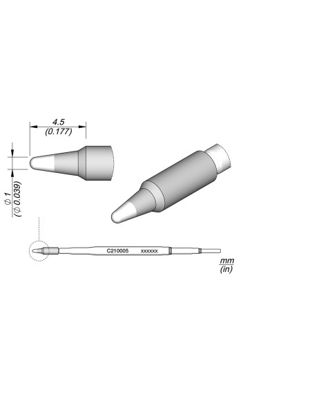 CONICAL CARTRIDGE 1MM