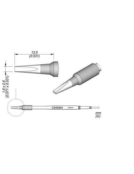 CHISEL CARTRIDGE 1.8X0.8