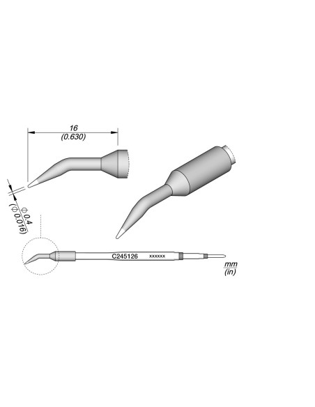 CONICAL BENT CARTRIDGE 0.4MM