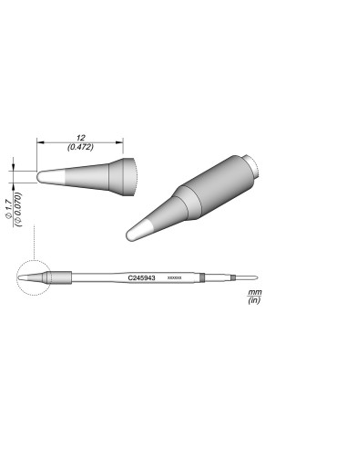 CONICAL CARTRIDGE 1.7MM