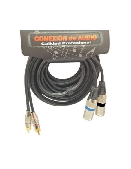 CABLE AUDIO 2 XLR-MACHO A 2 RCA MACHO 5MTS