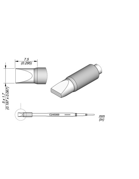 CHISEL CARTRIDGE 5X1.7 HT