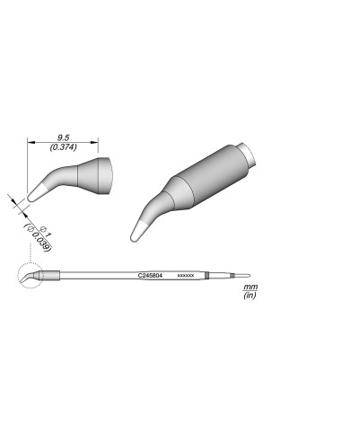 CONICAL BENT CARTRIDGE 1MM L