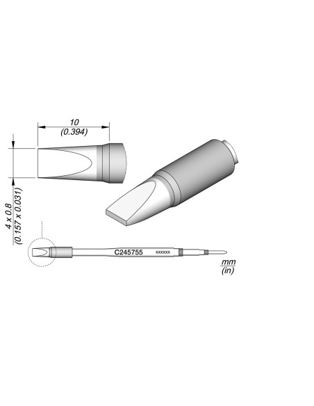 CHISEL CARDTRIDGE 4X0.5 HT