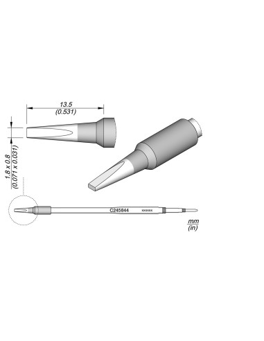 CHISEL CARTRIDGE 1.8X0.8 L