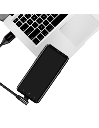 Cable USB-C, C/M (90°) a USB-A/M, 1 m