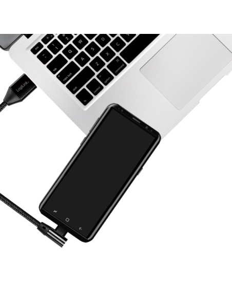 Cable USB-C, C/M (90°) a USB-A/M, 1 m