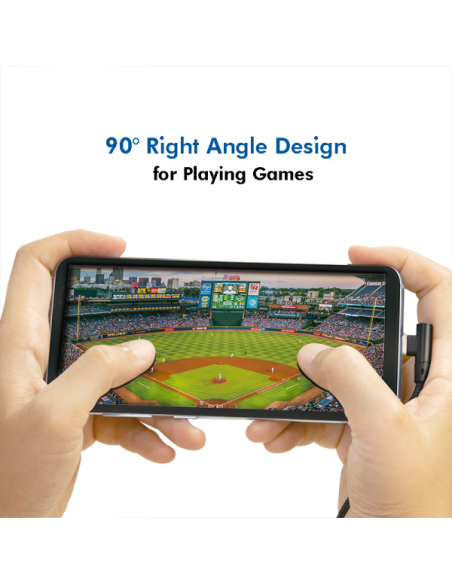 Cable USB-C, C/M (90°) a USB-A/M, 1 m