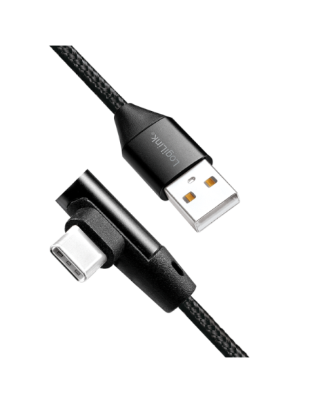 Cable USB-C, C/M (90°) a USB-A/M, 1 m